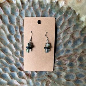 Handmade Sterling Silver Crystal and Onyx Dangle Earrings